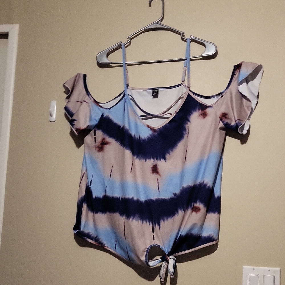 Stylish Tie-Dye Off-Shoulder Top